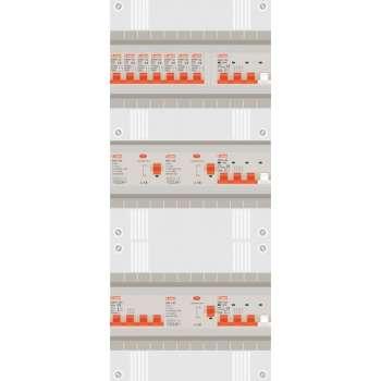 3 fase groepenkast met 7 licht groepen en 3 krachtgroepen