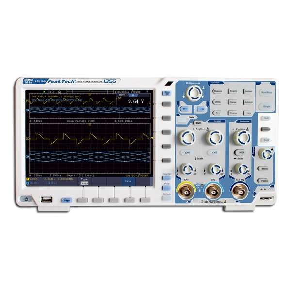 PeakTech 1355 60 MHz / 2 CH, 1 GS / s, Oscilloscoop met touchscreen PeakTech 1355 60 MHz / 2 CH, 1 GS / s, Oscilloscoop met touchscreen