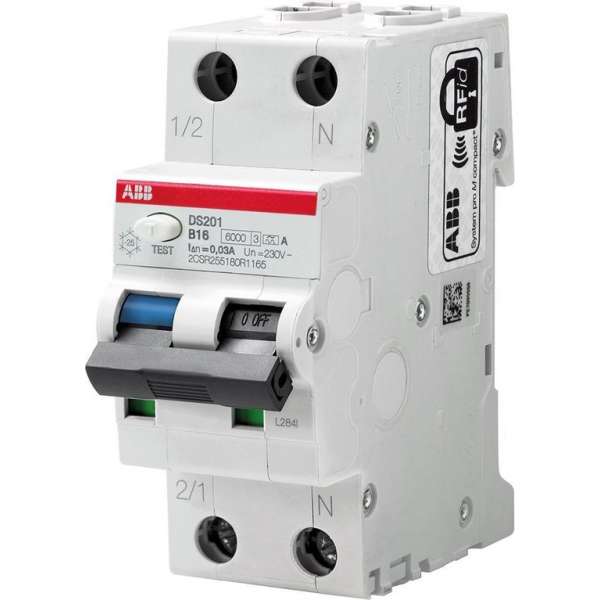ABB System pro M compact DS Aardlekautomaat 1P+N 25A 30mA ABB System pro M compact DS Aardlekautomaat 1P+N 25A 30mA
