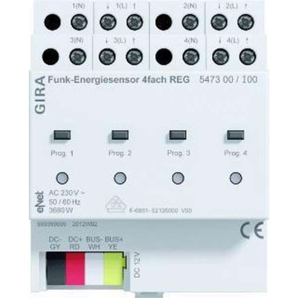 GIRA eNet draadloze energiesensor 4-voudig 547300 GIRA eNet draadloze energiesensor 4-voudig 547300