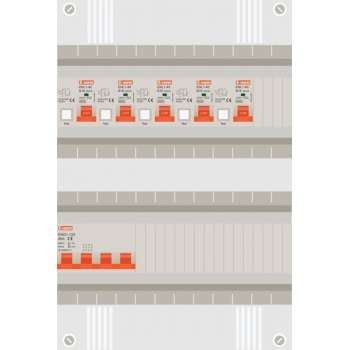 3 fase groepenkast met 5 aardlekautomaten