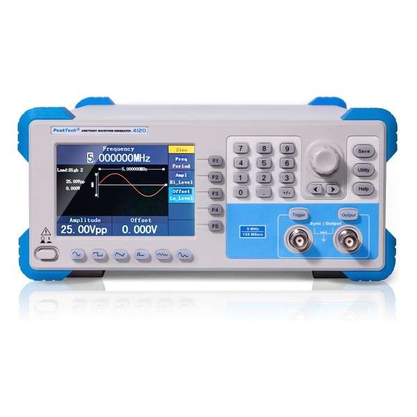 PeakTech 4120 1CH willekeurige golfvormgenerator, 1 µHz - 5 MHz PeakTech 4120 1CH willekeurige golfvormgenerator, 1 µHz - 5 MHz