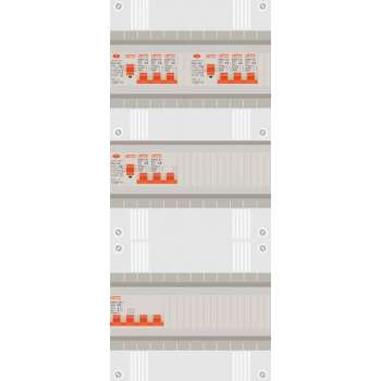 3 fase groepenkast met 7 licht groepen en kookgroep