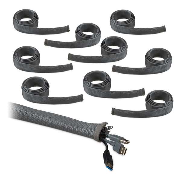 Relaxdays 20m kabelsok - ritssluiting - grijs - kabelhoes - kabelbescherming - 10x 2 meter Relaxdays 20m kabelsok - ritssluiting - grijs - kabelhoes - kabelbescherming - 10x 2 meter