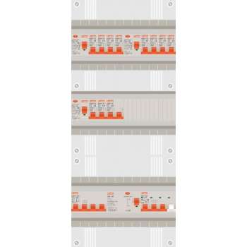 3 fase groepenkast met 10 licht groepen, kookgroep en 1 krachtgroep