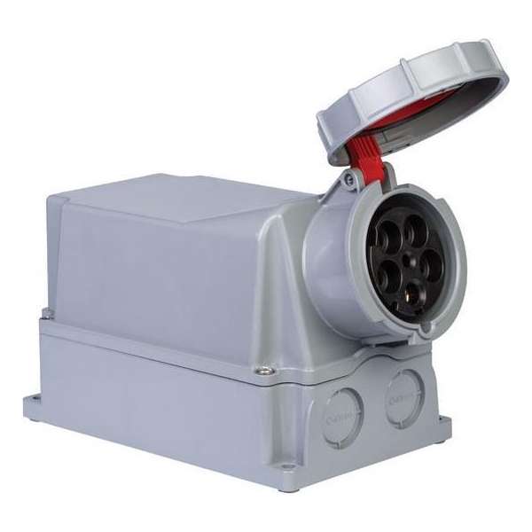 Mete - CEE female 5 polig 6H 125A IP67 - waterdicht - kracht wandcontactdoos 380-415VAC Mete - CEE female 5 polig 6H 125A IP67 - waterdicht - kracht wandcontactdoos 380-415VAC