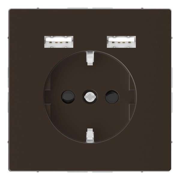 Stopcontact - Inbouw - Randaarde - USB Type A+A - Mocca Metallic - Systeem Design - Schneider Electric - MTN2366-6052 Stopcontact - Inbouw - Randaarde - USB Type A+A - Mocca Metallic - Systeem Design - Schneider Electric - MTN2366-6052