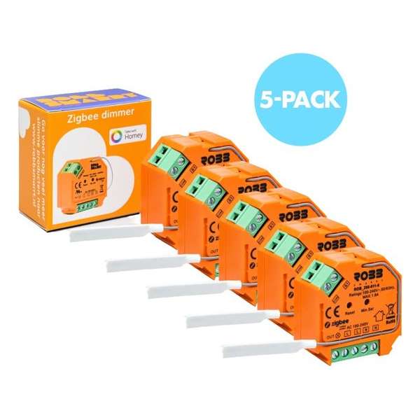 5-pack ROBB Smarrt Zigbee Dimmer 2-draads 400W 5-pack ROBB Smarrt Zigbee Dimmer 2-draads 400W