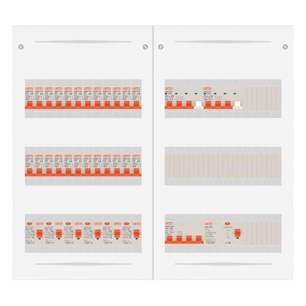 3 fase bedrijfsverdeler 63A met 24 licht groepen en 2 krachtgroepen 3 fase bedrijfsverdeler 63A met 24 licht groepen en 2 krachtgroepen