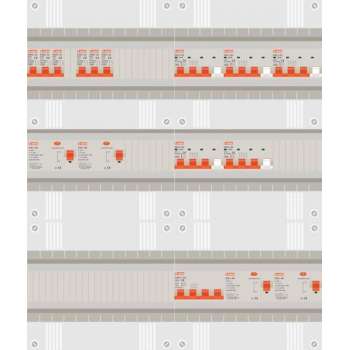 3 fase groepenkast met 6 licht groepen en 5 krachtgroepen