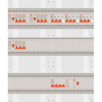3 fase groepenkast met 9 licht groepen en 3 krachtgroepen
