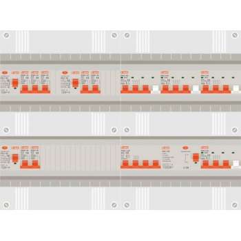3 fase groepenkast met 7 licht groepen en 4 krachtgroepen