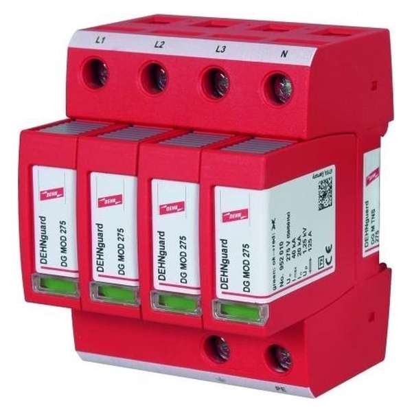 DEHN DG M TNS 275 Overspanningsbeveiliging 230 - 400 V Rood DEHN DG M TNS 275 Overspanningsbeveiliging 230 - 400 V Rood