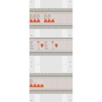 3 fase groepenkast met 4 licht groepen en kookgroep