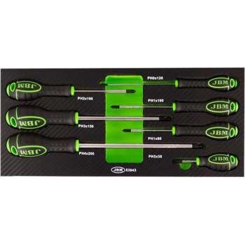 JBM TOOLS | SET VAN 7 SCHROEVENDRAAIERS - CARBON VEZEL