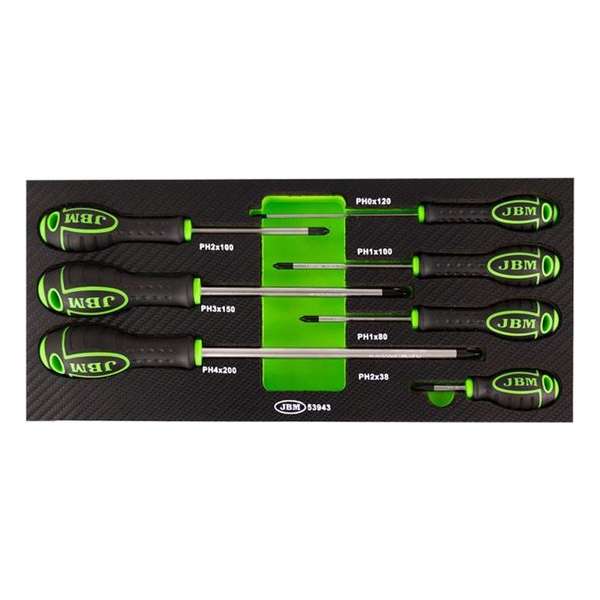 JBM TOOLS | SET VAN 7 SCHROEVENDRAAIERS - CARBON VEZEL JBM TOOLS | SET VAN 7 SCHROEVENDRAAIERS - CARBON VEZEL