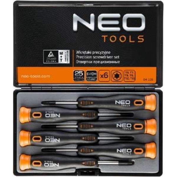 Neo Tools Precisieschroevendraaierset 6dlg, Torx, Magnetisch, Crmo Staal Neo Tools Precisieschroevendraaierset 6dlg, Torx, Magnetisch, Crmo Staal
