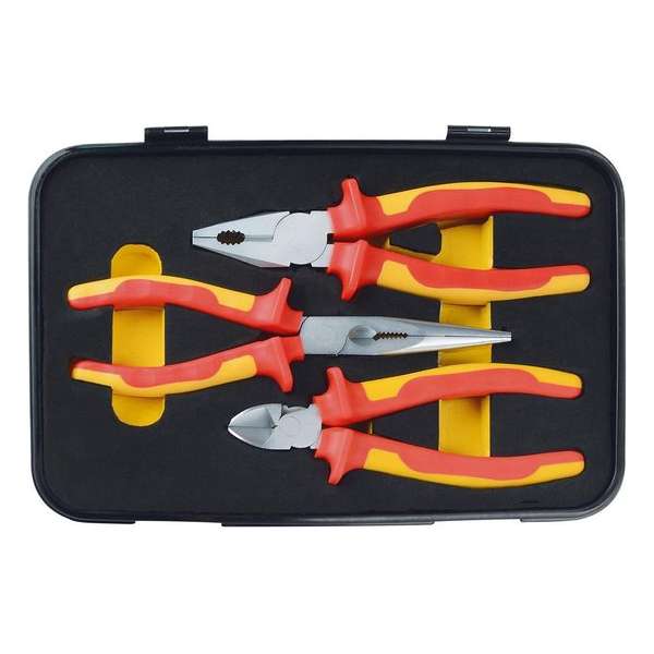 Brüder Mannesmann VDE 3 delige tangenset in cassette Brüder Mannesmann VDE 3 delige tangenset in cassette