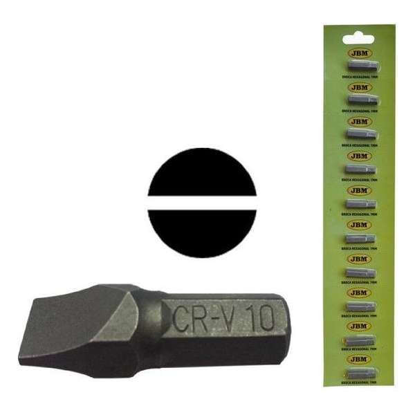 JBM Tools | M8 inbussleutel met sl-bit 6mm - verchroomd JBM Tools | M8 inbussleutel met sl-bit 6mm - verchroomd