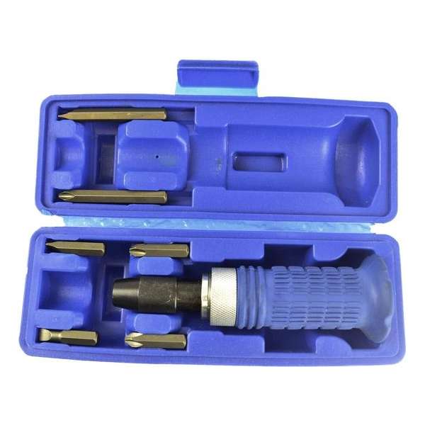 Slagschroevendraaier 1/2" met bitset 7-delig Slagschroevendraaier 1/2" met bitset 7-delig