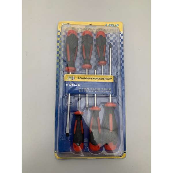 schroevendraaierset 6 delig rood zwart schroevendraaierset 6 delig rood zwart