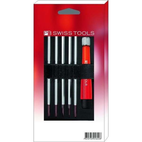 PB Swiss Tools schroevendraaierset met wisselkling en telescopisch hecht PB - PB513.CN PB Swiss Tools schroevendraaierset met wisselkling en telescopisch hecht PB - PB513.CN