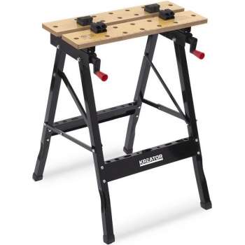 Kreator KRT672001 Werkbank - verstelbare werkbreedte - opvouwbaar - tot 100 kg - MDF werkplaat
