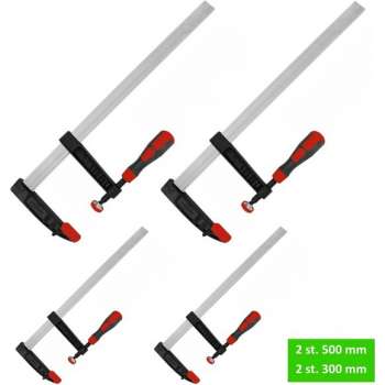 Steelwood Set Lijmtangen - 2 x 500 mm en 2 x 300 mm - Softgrip
