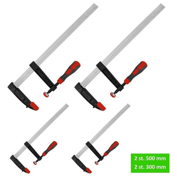 Steelwood Set Lijmtangen - 2 x 500 mm en 2 x 300 mm - Softgrip Steelwood Set Lijmtangen - 2 x 500 mm en 2 x 300 mm - Softgrip