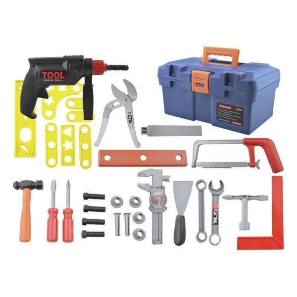 Complete Kinder Gereedschapset In Koffer - Gevulde Gereedschapskist - Kindergereedschap Boormachine Tool Box