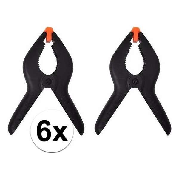 6x kunststof lijmklemmen / marktklemmen - 16 cm - veerklemmen / marktklem 6x kunststof lijmklemmen / marktklemmen - 16 cm - veerklemmen / marktklem