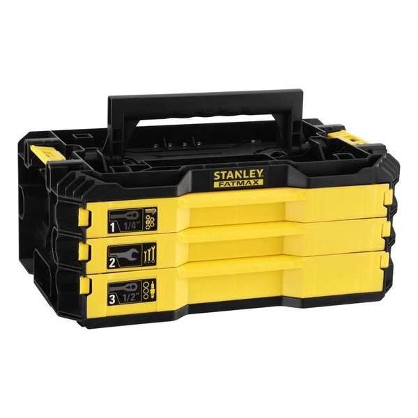 Stanley Pro-Stack Kit 3 lades met 126 gereedschap tools Stanley Pro-Stack Kit 3 lades met 126 gereedschap tools