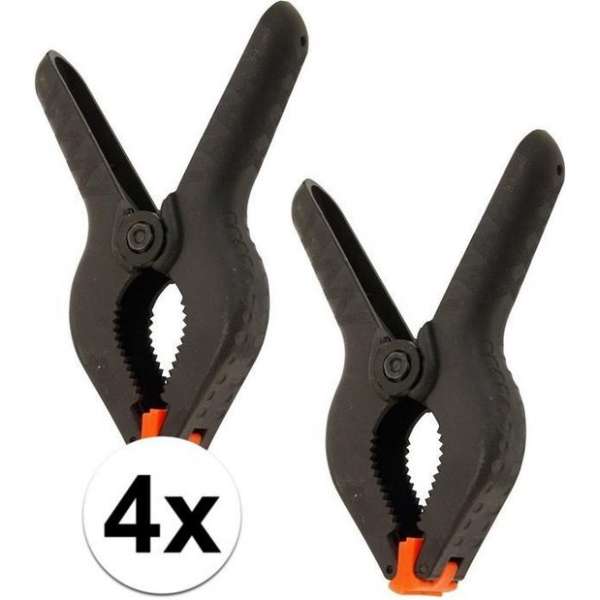 4x Zwarte lijmklemmen - 15 cm - hobbyklem / zeilklemmen / marktklemmen 4x Zwarte lijmklemmen - 15 cm - hobbyklem / zeilklemmen / marktklemmen