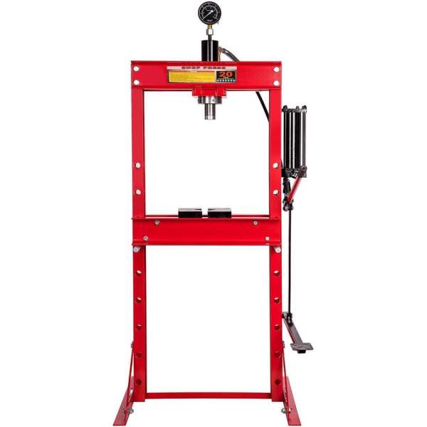 Hydraulische pers werkplaatspers raamwerkpers - shop press - 20 Ton - met voetpedaal Hydraulische pers werkplaatspers raamwerkpers - shop press - 20 Ton - met voetpedaal