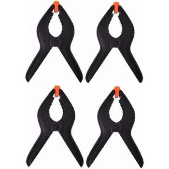 12x Zwarte Hobby Lijmklemmen - 10cm - Marktkraam Klemmen - Hobbyklemmen - 12 Stuks