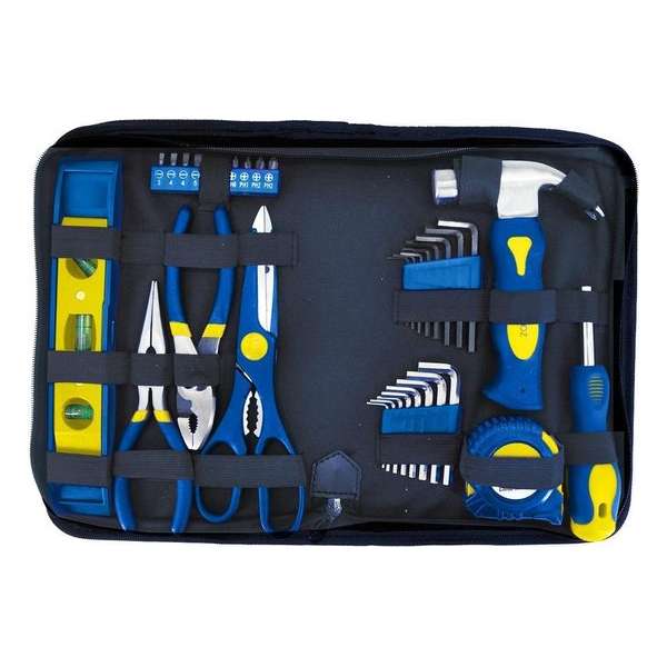 Kinzo gereedschapset - 33-delig - o.a. waterpas, tangen, hamer, inbussleutels en schroevendraaier Kinzo gereedschapset - 33-delig - o.a. waterpas, tangen, hamer, inbussleutels en schroevendraaier