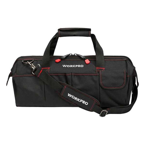 WORKPRO - Gereedschapskoffer - 46cm Waterdicht - Professionele Gereedschapstas met heupband - Werktas Heren WORKPRO - Gereedschapskoffer - 46cm Waterdicht - Professionele Gereedschapstas met heupband - Werktas Heren