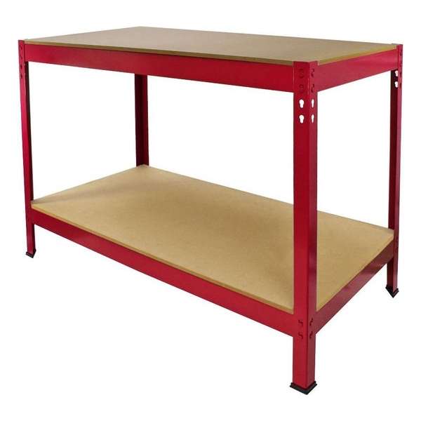 Q-Rax Werkbank - Rood - 120x60x90 cm - Draagkracht: 200 kg per plank - workmate werktafel Q-Rax Werkbank - Rood - 120x60x90 cm - Draagkracht: 200 kg per plank - workmate werktafel