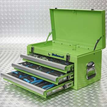 Datona® - Gereedschapskist - Drie lades - Gevuld - Compacte Kist - Licht Gewicht - Groen