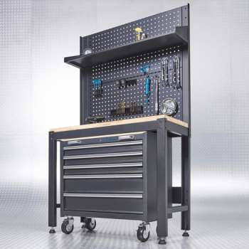 Datona® Werkplaatsinrichting PREMIUM 25 eiken - Mat Zwart