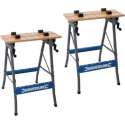 Silverline 'Heavy-Duty' werkbank - set van 2 stuks - met kantelbaar werkblad 150 kg