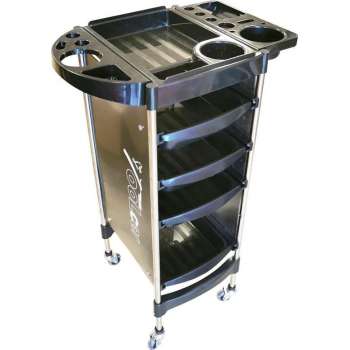 Toolcar Kapsalon Barber Trolley - 4 laden - Zwart