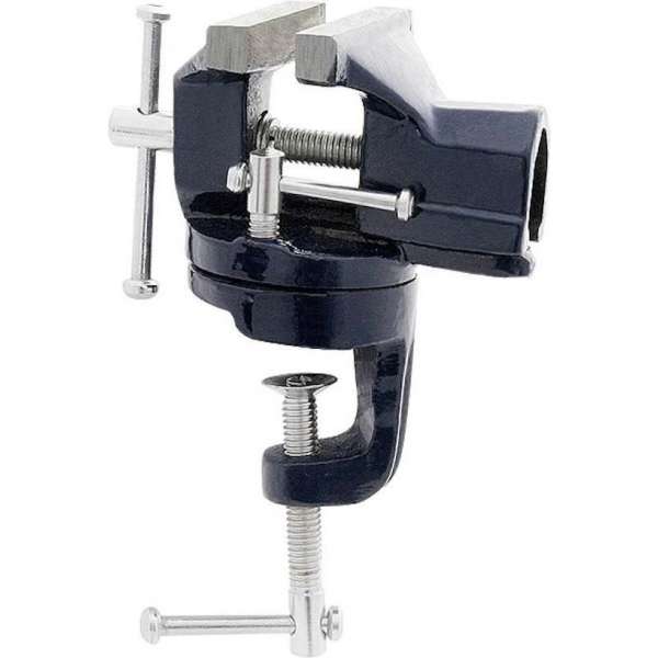Bankschroef Staal 50mm - Draaibaar - Donkerblauw Bankschroef Staal 50mm - Draaibaar - Donkerblauw