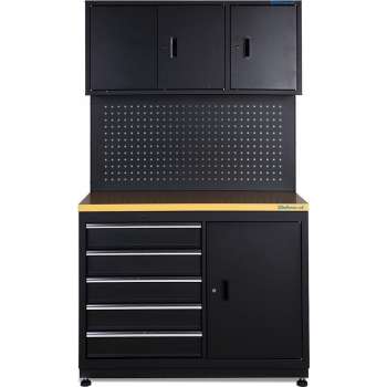 Werkbank garage 120 cm met gereedschapskasten