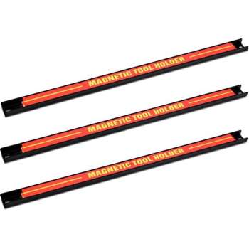 Navaris magnetische gereedschapshouder - Muur magneetstrip voor werkplaats - 45 cm - Met bevestigingsmateriaal - 3 stuks