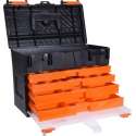 Gereedschapskist/koffer met 4 assortiments laden 44 x 26 x 33 cm - Gereedschap opbergen - Klusbenodigdheden - Gereedschapskisten