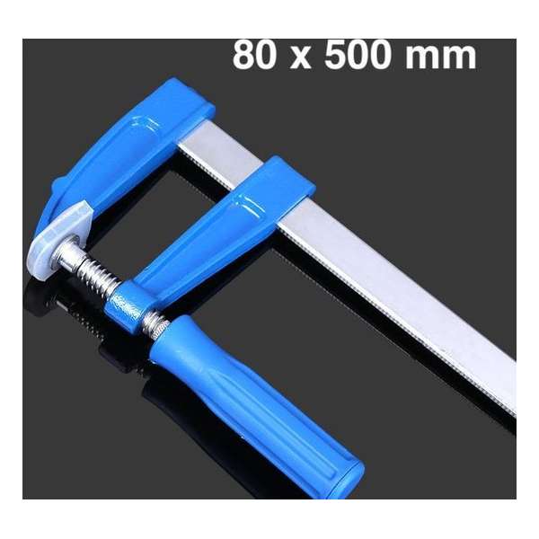 Schroef-lijmklem - Lijmklem - Lijmtang - F-spanklem lijmklem - F-klem - Blauw - 80x500mm Schroef-lijmklem - Lijmklem - Lijmtang - F-spanklem lijmklem - F-klem - Blauw - 80x500mm
