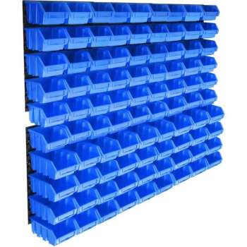 vidaXL 96-delige Opslagbakkenset met wandpanelen blauw  VDXL_146282