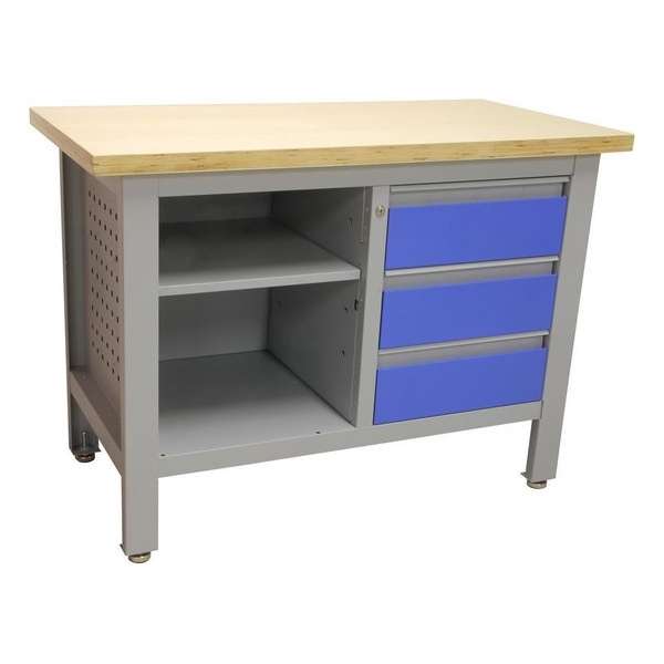 Werkbank 120cm met houten werkblad Werkbank 120cm met houten werkblad