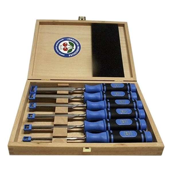 Kirschen 1108000 Steekbeitelset, 1008 in houten box, 6-delig Kirschen 1108000 Steekbeitelset, 1008 in houten box, 6-delig